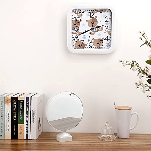 Horloge murale ours pour chambre d'enfant et cuisine lumineuse