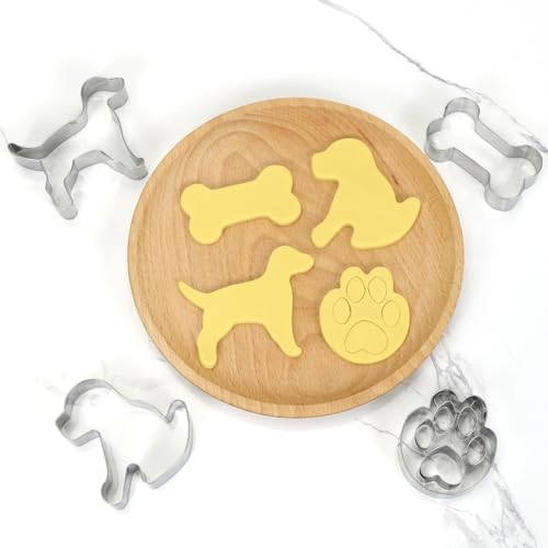 4 Stück Keksausstecher Hund, Ausstechformen Paw Patrol, Plätzchen Ausstecher Edelstahl, Ausstechform Hund und Knochen, Paw Patrol Ausstecher, Niedliche Plätzchenausstecher zum Backen & Basteln