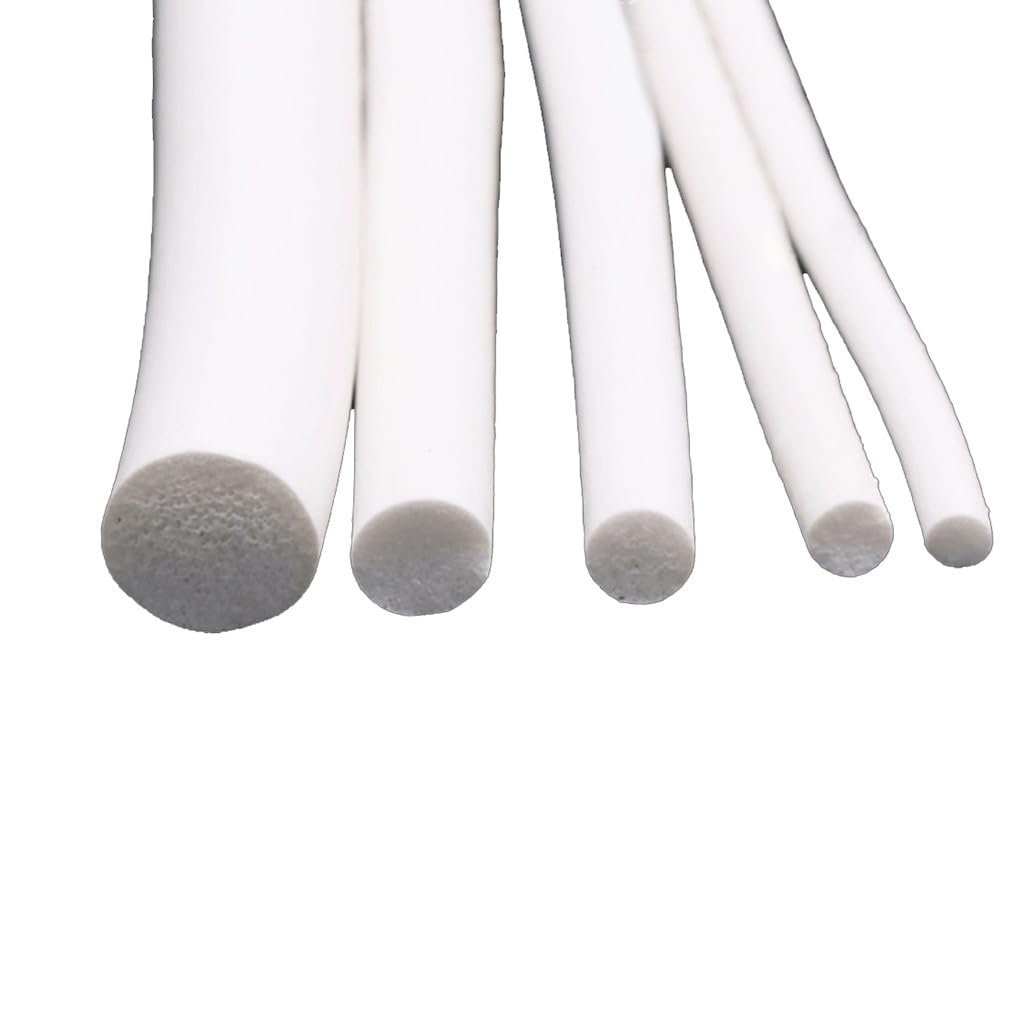 Tira de sellado de espuma de silicona, Tira de sellado espuma caucho silicona, color blanco, 1 m, 1-25 mm diámetro(25mm)