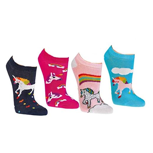 Mädchen Sneaker Socken Kinder Sneakers-Söckchen Einhorn Computermotive ''3 Paar'' CH-183 (27/30)