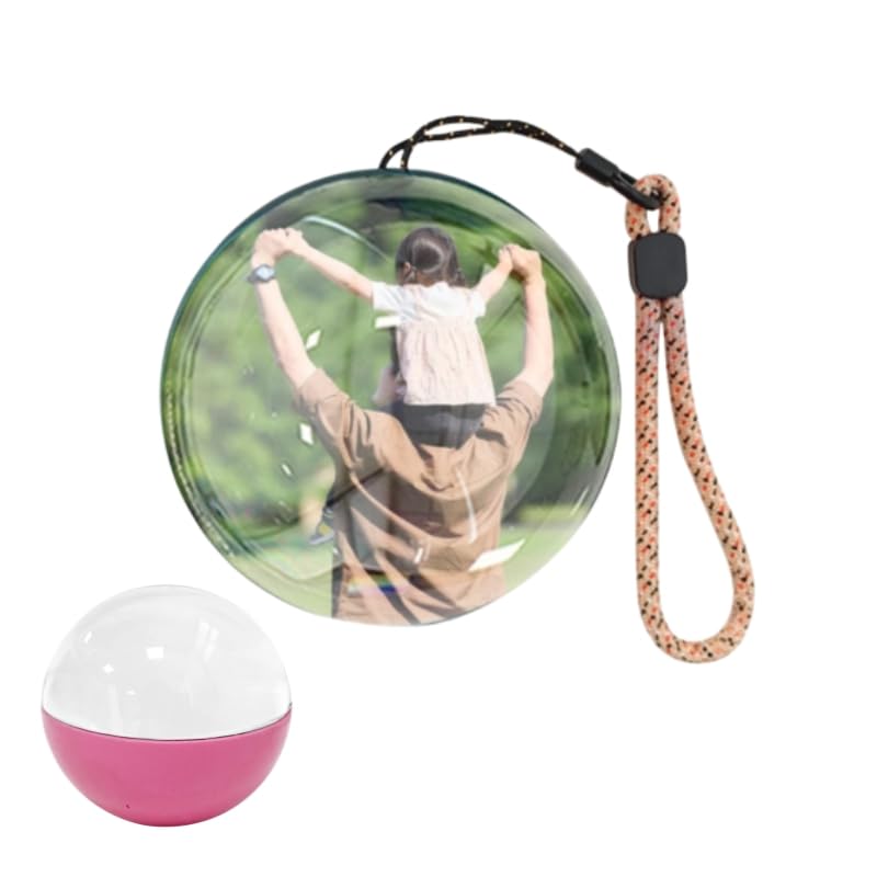 2.7" Custom Crystal Ball Video Player,Memory Sphere Ornament, Memory Orb Custom Video Sphere, Personalized Uploadable Videos &amp; Photos, USB Rechargeable Crystal Ball Video Player(Pink)