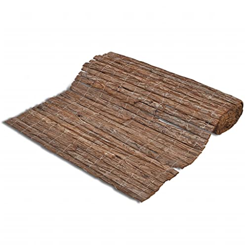 vidaXL 2x Vallas Cañizos de Corteza Panel Valla Patio Exterior al Aire Libre Cerca Barrera Poste...