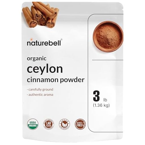 Organic Ceylon Cinnamon Powder, 3lbs | True Sri Lanka Bark Source – Freshly Ground Sticks – Raw Cinnamon Spice Flavor & Aroma – Non-GMO, Filler