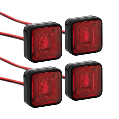 INJORA Side Marker Lights Warning Lights 10x10mm for RC Cars(Red)