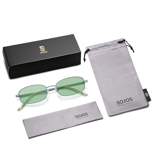 Image of SOJOS Trendy Rectangle Sunglasses Womens Mens, Retro 80s 90s Y2k Chic Narrow Thin Skinny Sunnies SJ1187