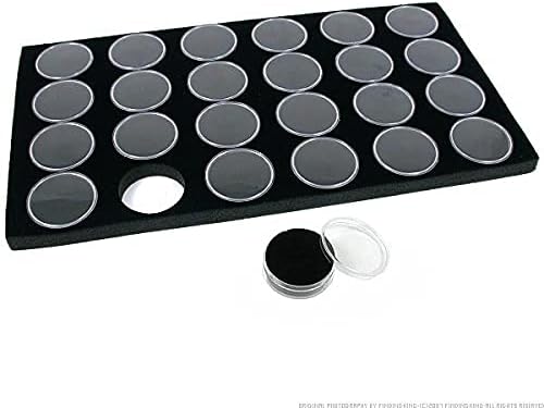 Miniatura 4 de FindingKing - Vitrina de cristal para joyas, 24 tarros de gemas