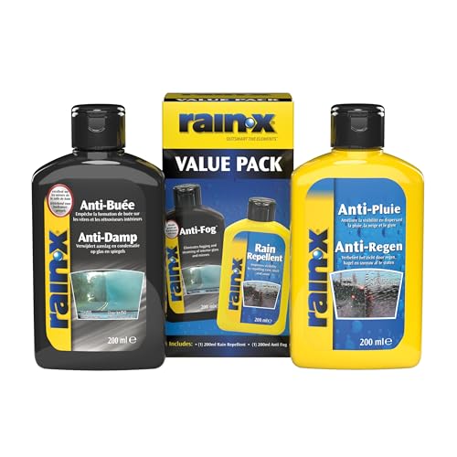 Rain-X Anti-Pluie et Anti-Buée - Protection Pare-Brise et Habitacle Contre la Pluie et la Condensation - 2 x 200 ML