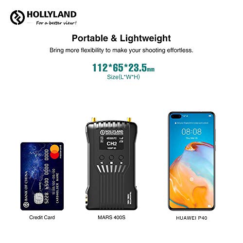 Hollyland Mars 400S Wireless SDI HDMI Video Transmission System, iOS & Android App Monitoring with OLED Display, 400 Feet 5G 1080P Transmitter for DSLR Mirrorless Camera Gimbal Stabilizer