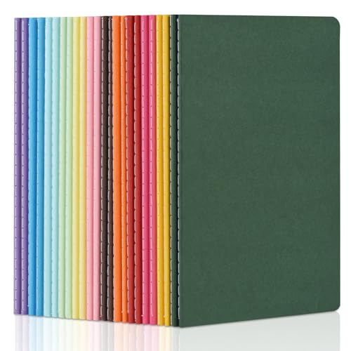 ZCZN A5 Cahiers Vierge Couverture Couleur, 24 Blocs / 60 pages par Bloc，Bloc-Notes à Couverture Souple, Convient pour Bureau École, Études, Prise de Notes...