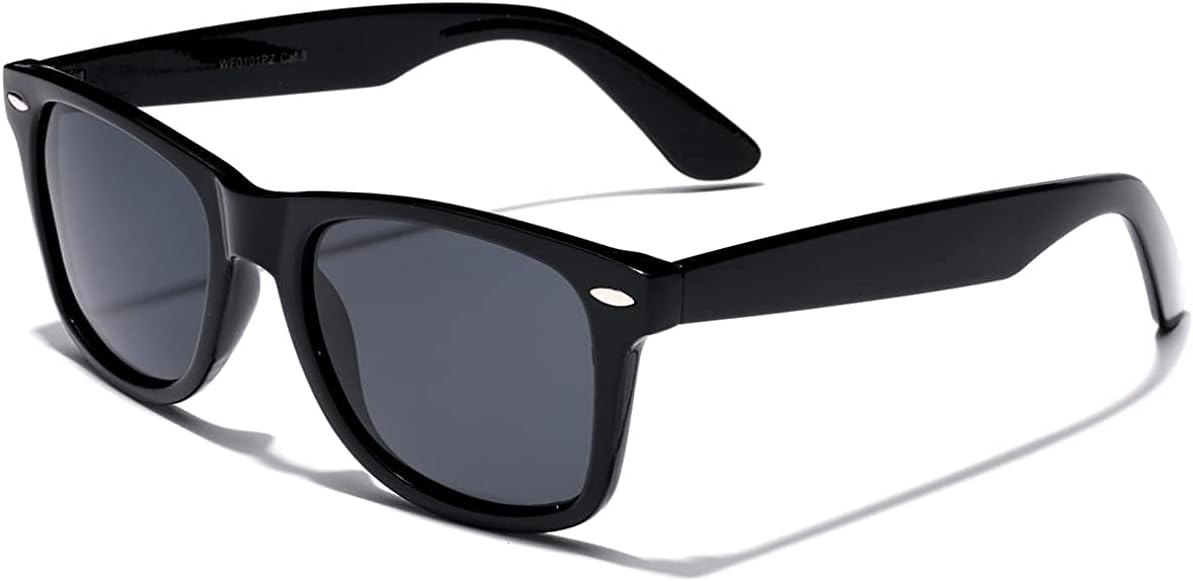 KASTWAVEPolarized Sunglasses for Men And Women, Retro Classic Original Frame Fashion Black Mirror Uv400 Protection，With Glasses Case