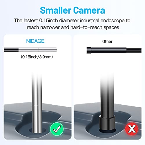 Snake Inspection Camera With 5" Ips Screen Nidage 3.9Mm Hd Borescope Sewer Camera Ip67 Waterproof Industrial Endoscope With Light, 32Gb Card, Case, Helpful Tools For Automotive Havc Pipe Home (5Ft) #TOP2