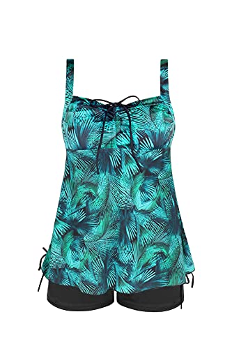 JINXUEER Plus Size Swimsuit Tankini Set Two Pieces Bathing Suits with Boyshort Bottom Swimwear for Women