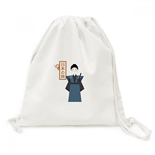 Sac cordon en toile bushi japonaise ancienne de qualité supérieure