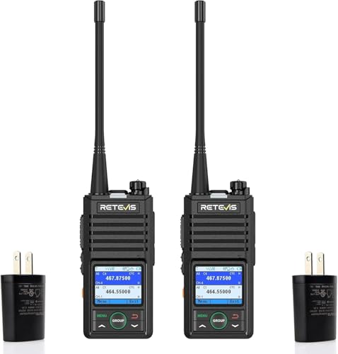 Image of Retevis RB58 LMR Business Radio, Bluetooth Walkie Talkies, 2 Pack | APP Control, Rechargeable, 1800mAh, NOAA, Group Call, Emergency Alarm, VOX, Water Resistant, Rugged, for Outdoors Family