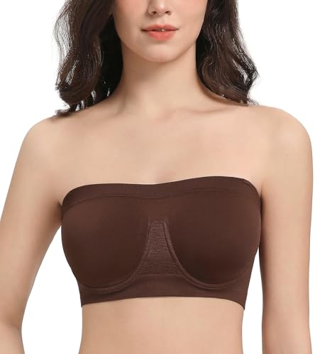 Image of Lemorosy Women's Invisible Seamless Non-Padded Underwire Bandeau Multiway T-Shirt Bra