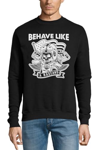 Pull en coton noir Piston Skulls pour affronter le vent avec style
