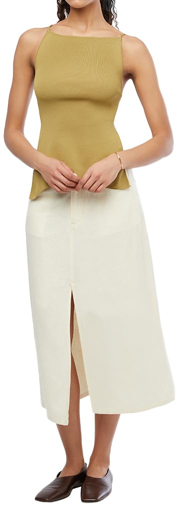 WEWOREWHAT Womens Front Slit Skirt