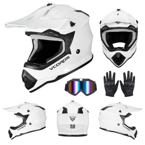 Image of VCOROS Youth Kids Dirt Bike Helmets,Kids Motocross Helmets DOT Approved