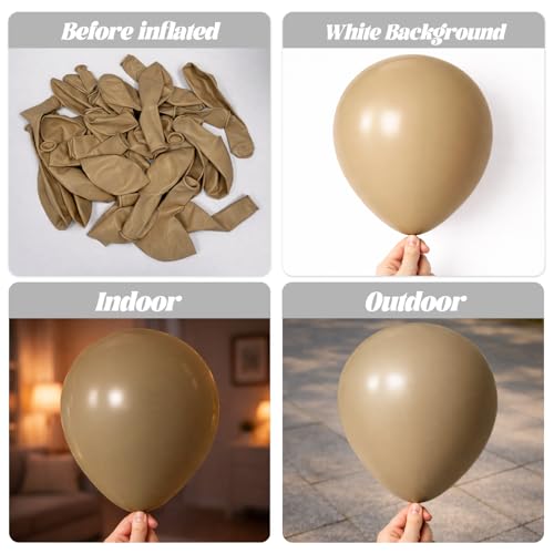 Image of Voircoloria 90pack Khaki Balloons Different Size 18 /12 /10 /5 Inch Khaki Balloon Garland Arch Kit for Graduation, Wedding, Birthday, Princess Theme Party, Baby Shower, Anniversary Party Decorations