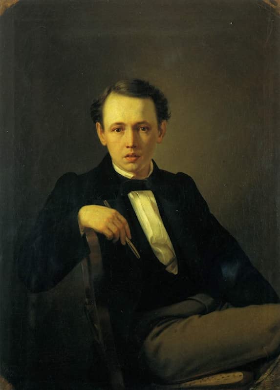 Art tableau autoportrait Vasily Perov impression d'art sur toile 60x90cm