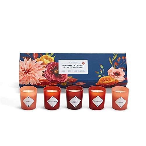 Two's Company Blooms and Berries Set of 5 Scented Candles in Gift Box