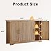 Memobarco Fluted Buffet Cabinet with Storage Accent Sideboard,Modern Credenza with 4 Doors & Adjustable Shelves,Wood Coffee Bar Table Console for Dining Room Kitchen Living Room Entryway,Natural Oak