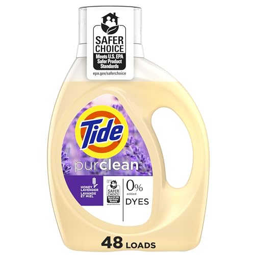 Tide Purclean Liquid Laundry Detergent, Honey Lavender Scent, 63 fl oz, 48 Loads