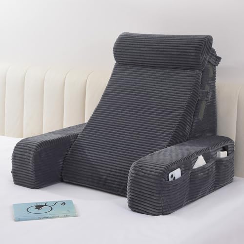 Vekkia 21 Reading Pillow for Adults with Armrests and Adjustable Backrest