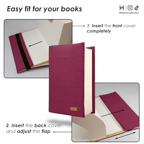 HANOI Collection® Adjustable™ Padded Book Sleeve, Book Protector, Padded Book Cover for Hard Covers and paperbacks. (Purple, Small) - Image 4