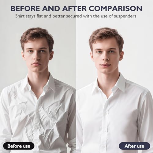 Image of ZKENIRD Shirt Stays For Men, Shirt Stays For Police And Military, Elastic Non slip and Durable Shirt Stay For Men, 2025 Upgrade Keep The Look Professional