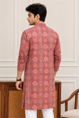 Image of FOXDX Men's Traditional Cotton Floral Printed Only Kurta