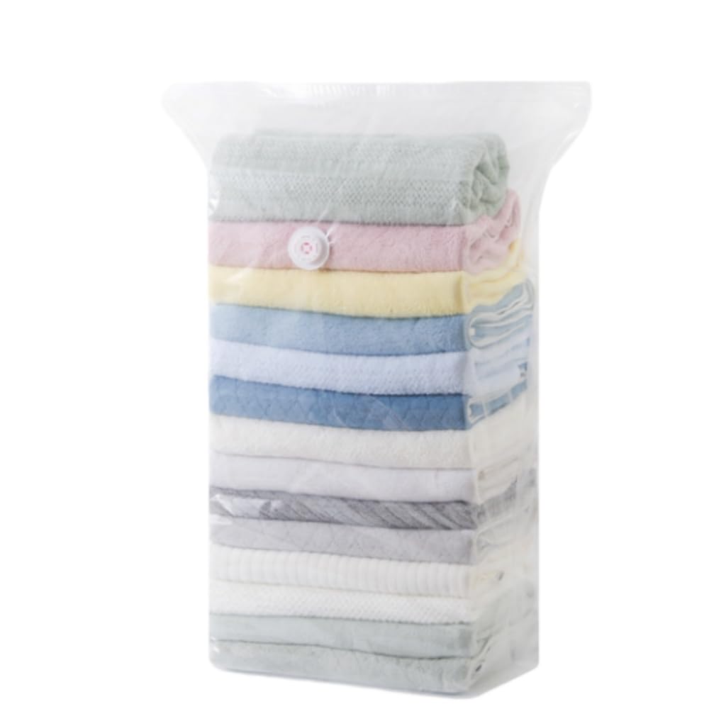 Pump-Free Vacuum Storage Bags, Seconds Quick Deflation Airtight Seal Moisture-Proof Eco-Friendly Stand-Up Space Saver Bags for Quilts Clothes Bedding 3 Pieces (Transparent, 80x60x30cm)