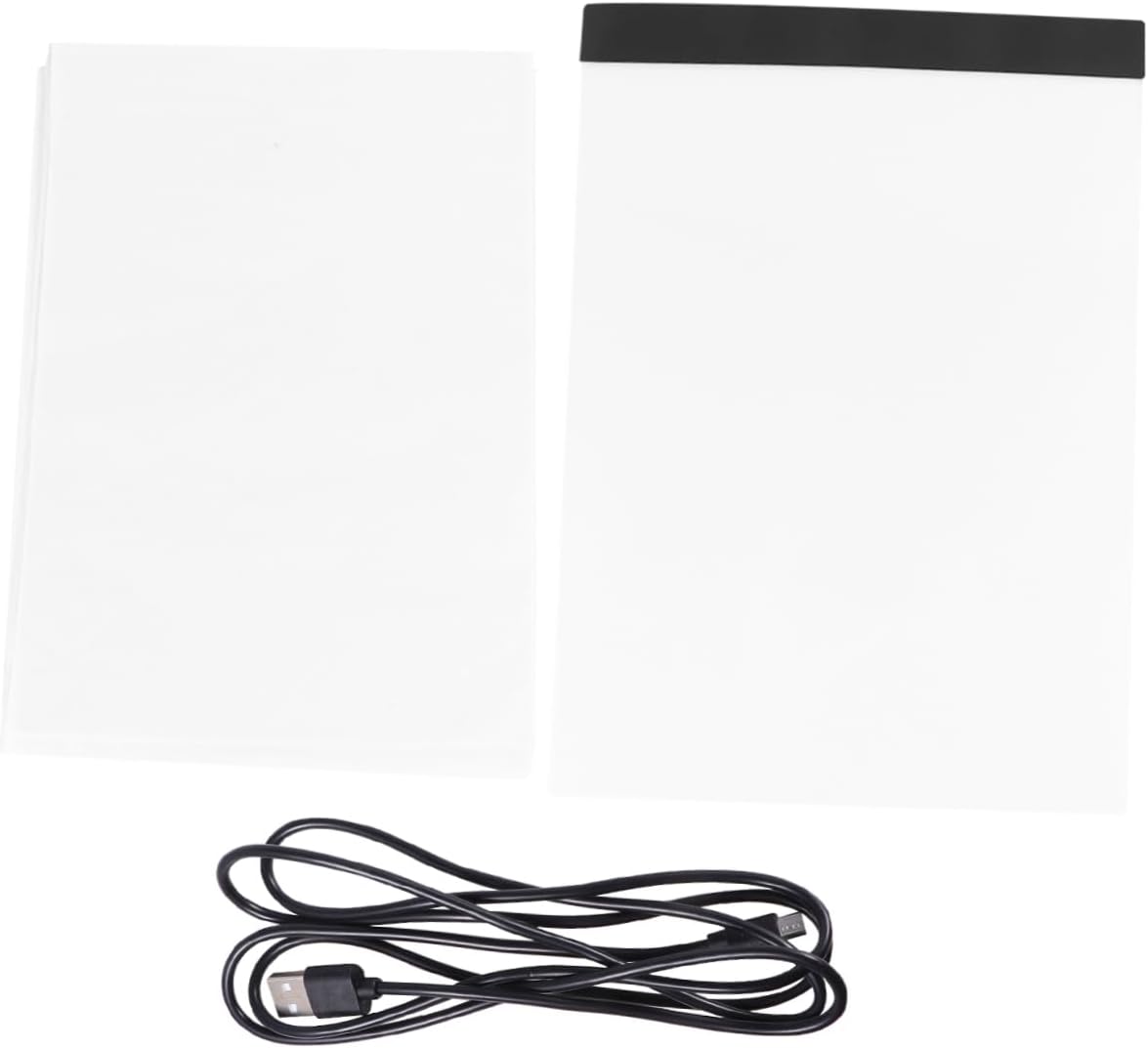 VILLFUL A4 LED Light Box Tracing Board with 100 Sheets Copy Paper Frosted Texture Drawing Pad for Artists Sketching and Home Use USB Powered Brightness Adjustable