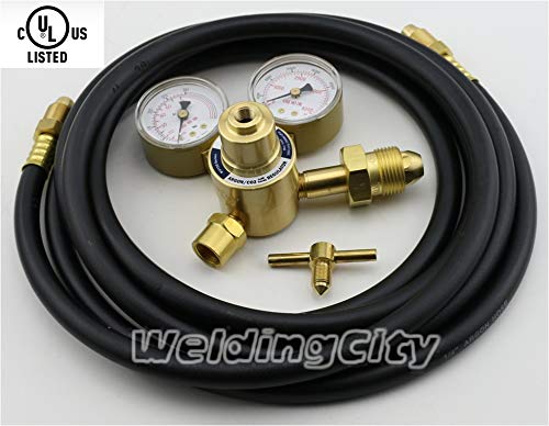 WeldingCity UL-Listed Regulator Flowmeter AF150-580 with 25-ft Inert Gas Hose for Argon/CO2 Victor