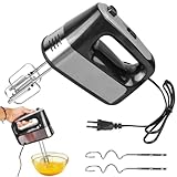 Frullatore a mano, 500 W, 5 velocità, miscelatore elettrico, con 4 accessori in acciaio inox, miscelatore manuale, miscelatore manuale in acciaio inox, miscelatore manuale