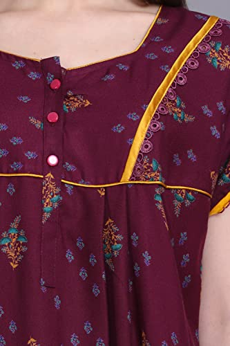 Image of Women's Alpine Mix Print Maxi Nightgown