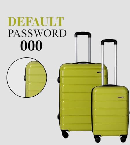 Image of TEAKWOOD LEATHERS Hardside 8 Wheels Trolley Bag, Hard Cabin Trolley Small, 65 CM Trolley Bag for Travel, Lock System 360 Degree 8 Rotating Wheel (55 CM, 65 CM, Lime Green)