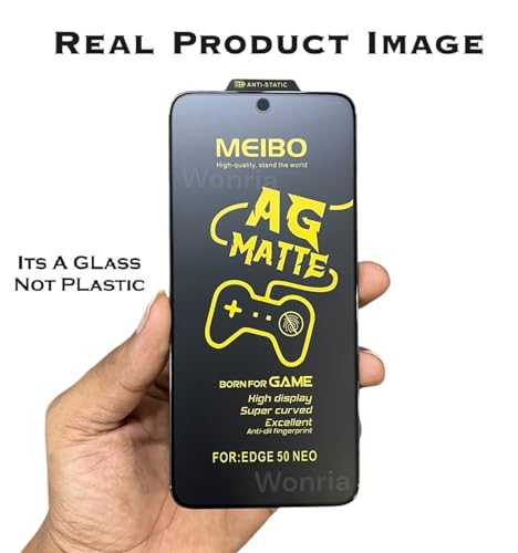 Image of WonRia Pack 1- Matte Screen Guard Protector for Motorola Edge 50 Neo 5G Matte Tempered Glass Edge to Edge [Anti-FingerPrint | Anti-Glare | Shinning Border] - (Made of Glass)