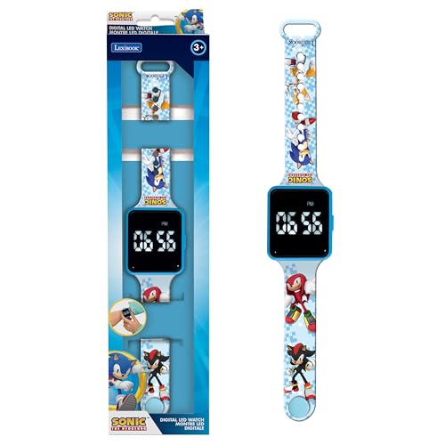 Lexibook, Sonic The Hedgehog, Reloj Digital, visualización de la Hora en 12 ó 24 Horas DMW060SN
