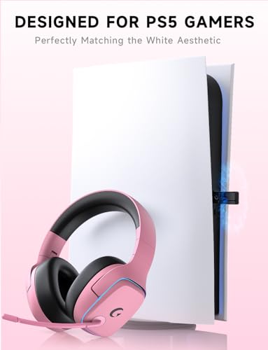 Image of Gvyugke 2.4GHz Wireless Gaming Headsets for PS5, PS4, PC, Switch, BlushPink