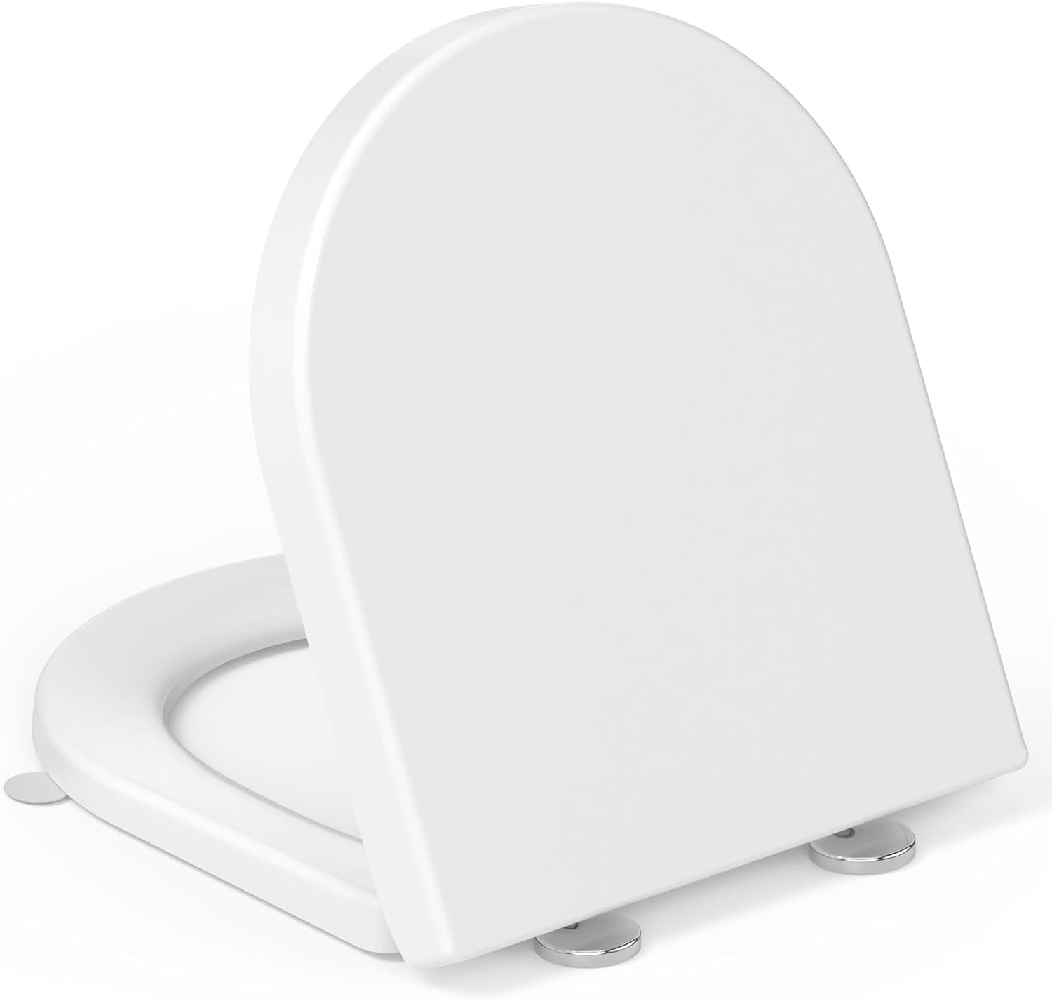 Yeaupe Pro Clean White Look D Shaped Soft Close Toilet Seat With Quick Release, Durable Urea-Formaldehyde Wc Seat, Universal Top Fixing Toilet Seat For Uk Toilets, Easy Clean With Lift Handle, White