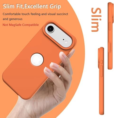 Image of Elzzi Microfiber Logo Cover Compatible for iPhone 17 Air Case Liquid Silicone Cases Full Body 4 Layer Protective Covers Shockproof Back Cover (Cosmic)