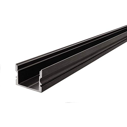 Reprofil AU-02-15 hohes U-Profil für 15-16,3 mm LED Stripes, eloxiert, 2000 mm, schwarz matt 970163