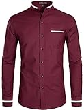 Tissu en coton Oxford de bonne qualité/Ajustement doux et confortable/Respirant/Respectueux de la peau, vous garde confortable toute la journée/Chemise à col bandeau/Toute la saison/Chemises Oxford pour hommes