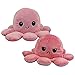 Jouets en Peluche Flip Double Face Pieuvre Mignonne Poupée danimaux en Peluche de Poulpe Doux Cadeaux de Jouets Créatifs La Saint-Valentin pour Enfants Famille Amis, Lavable (Rose + Rose Clair)