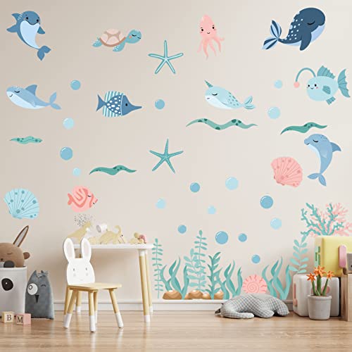 Vinilos decorativos con animales marinos para paredes