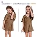 CharmWM Girls Summer Casual Romper Short Sleeve Oversized Jumpsuit Kids Shorts Teens Fashion Cothes Khaki