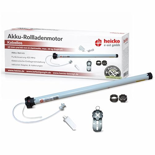 heicko Akku Rollladenmotor 13 Nm für 40 mm u. 60 mm 8-Kantwelle...