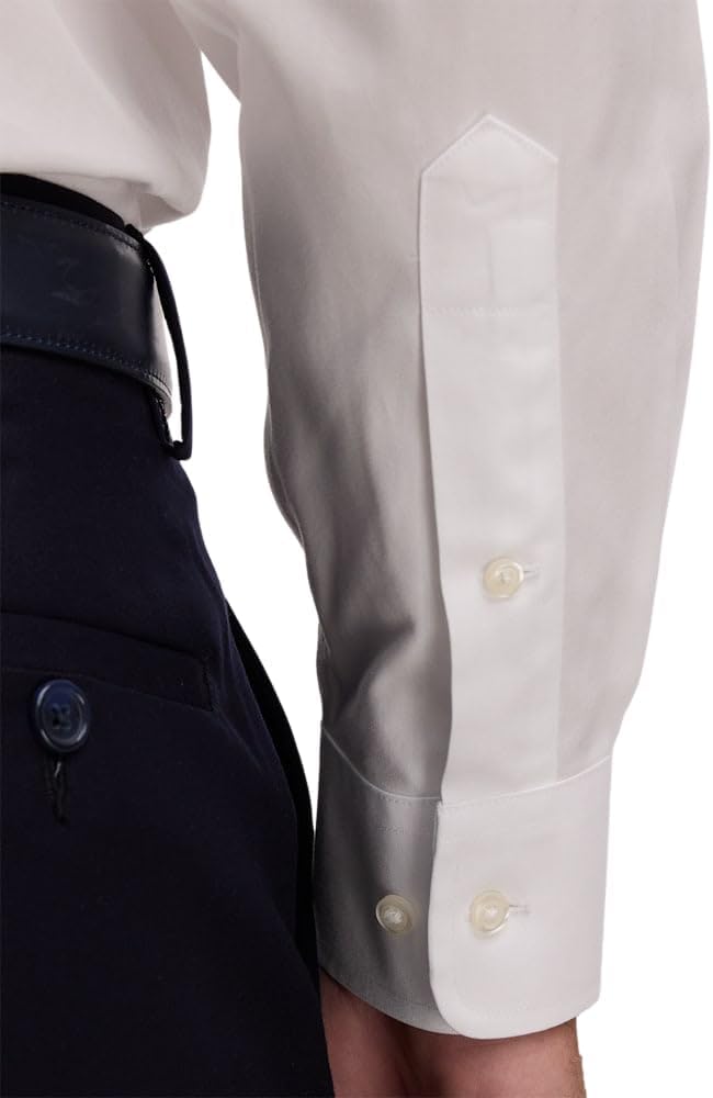 Paul Fredrick Men's Slim Fit Non-Iron Cotton Straight Collar Dress Shirt