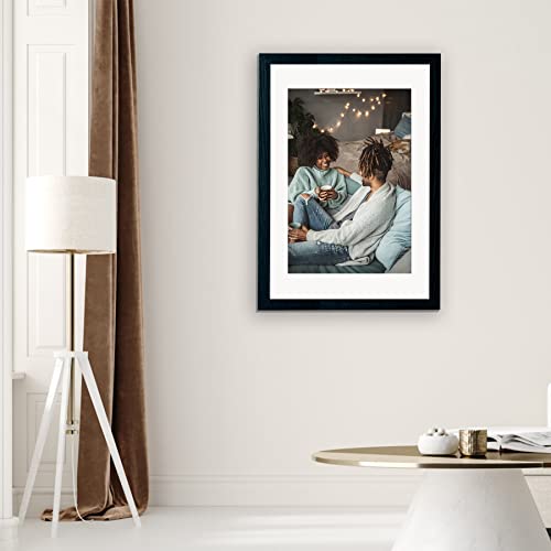 Yk Artwood 12X16 Picture Frame Black,Made Of Sold Wood Poster Frame Display Pictures 8.5X11 With Mat Or 12X16 Without Mat, Photo Frame With Clear Plexiglass,Mounting Collage For Wall Or Tabletop Display #TOP7